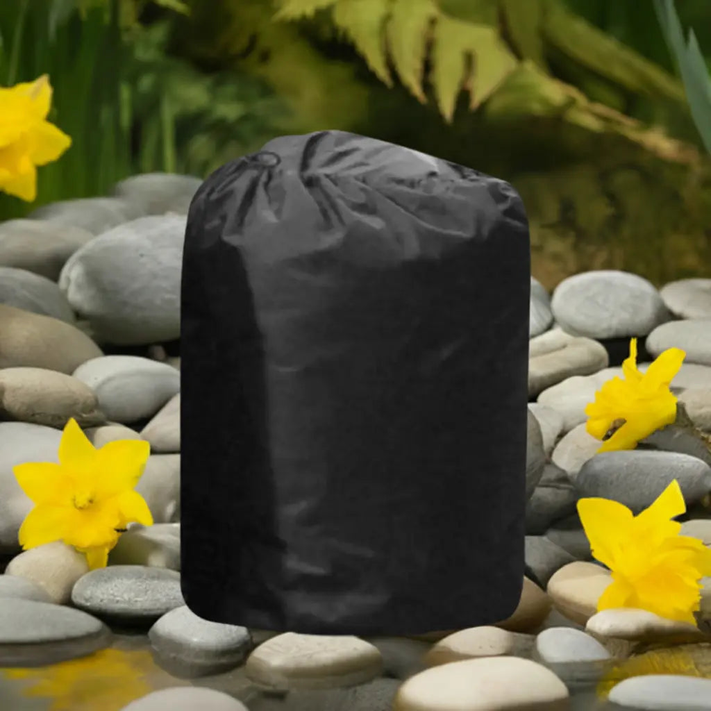 Insulated Pump Cover For Lay-z Spa Hydrojet Pro Displayed On Rock; Ideal Hot Tub Accessory