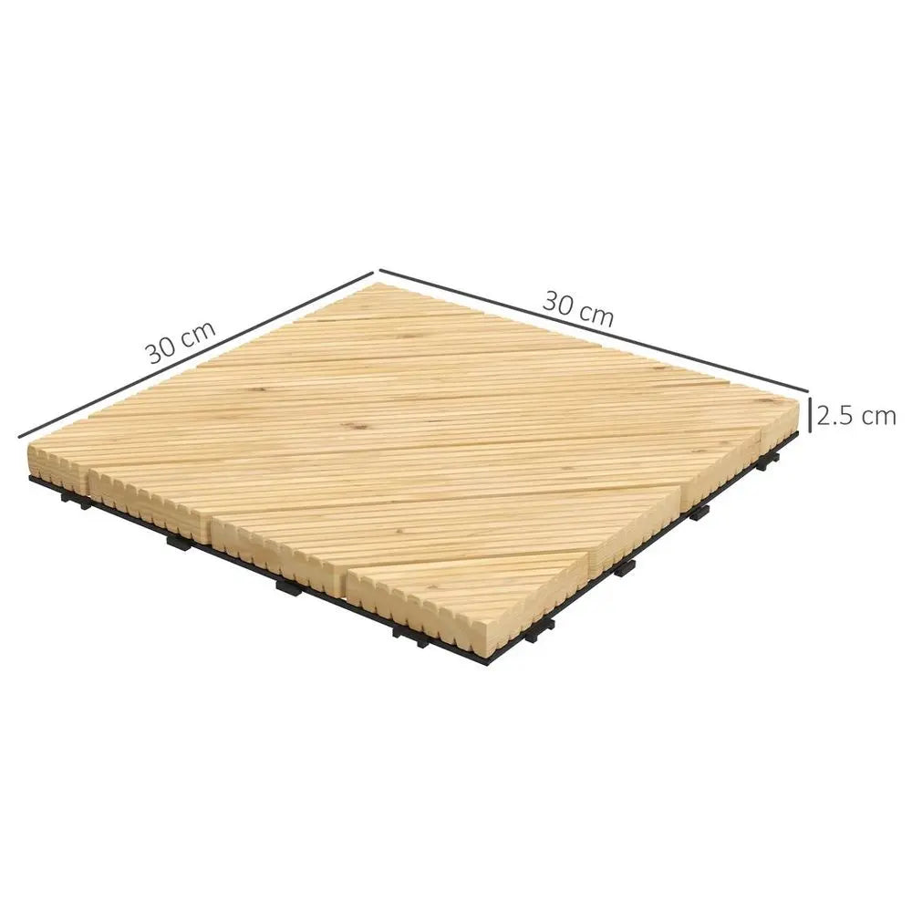 Wooden Deck With Measurements Showing Outsunny 9 Pcs Interlocking Flooring Tiles For Hot Tub