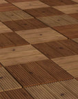 Brown Interlocking Flooring Tiles On Wooden Floor For Patio, Balcony, Hot Tub By Outsunny