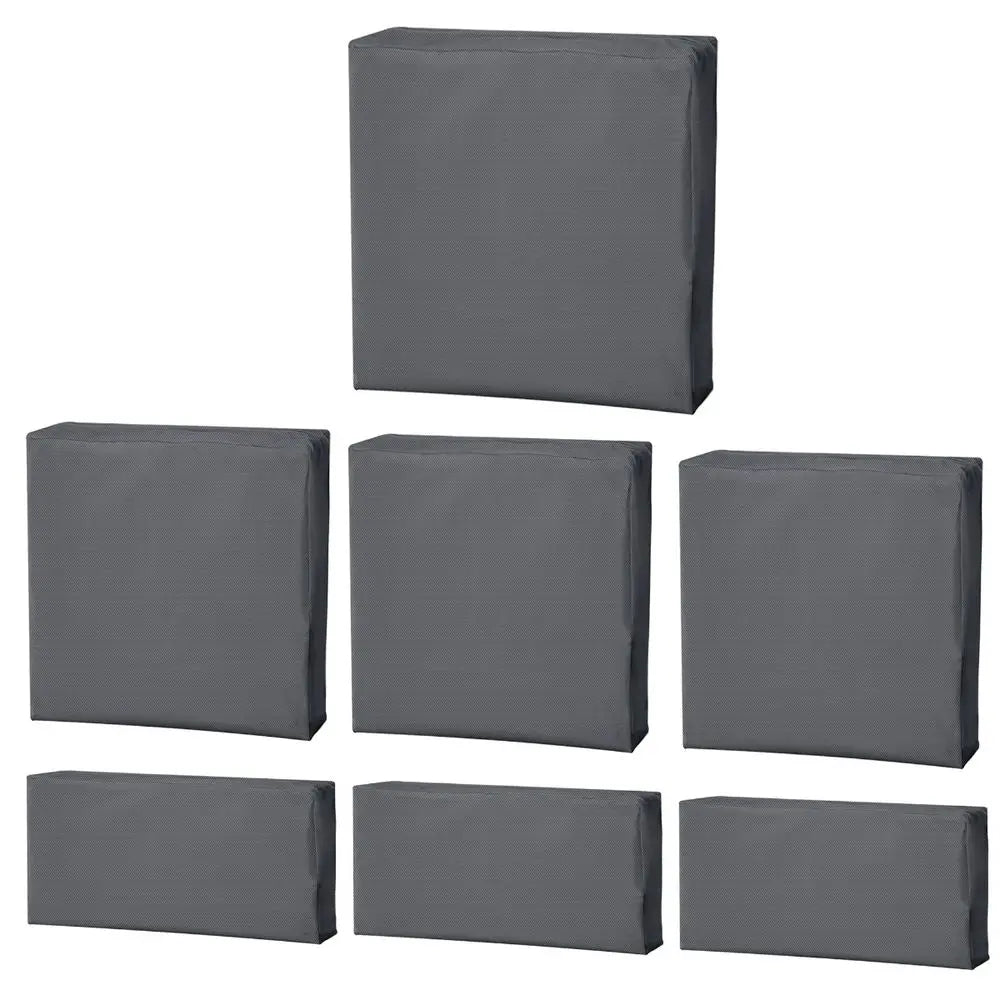 6 Pack Of 180g M² Polyester Charcoal Grey Cushion Covers With Zip Fastenings For Patio Furniture