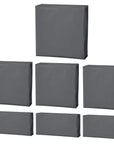 6 Pack Of 180g M² Polyester Charcoal Grey Cushion Covers With Zip Fastenings For Patio Furniture