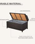 Dimensions Of The Outdoor Wicker Rattan Hot Tub Storage Bench With Ample Storage Space