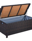 Rattan Hot Tub Storage Bench Offers Ample Storage For Outdoor Furniture In a Stylish Wicker Design