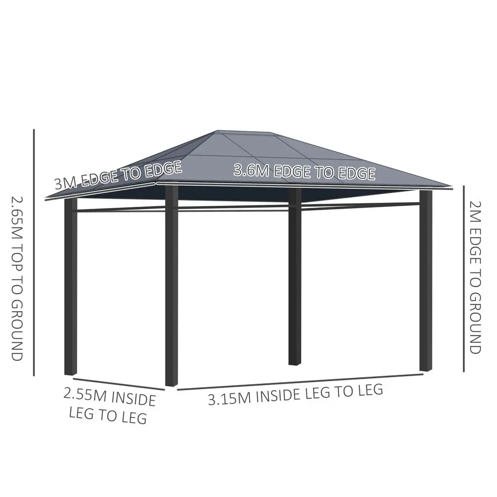 Diagram Showing The Width Measurements For Sturdy Hardtop Hot Tub Enclosure With Curtains