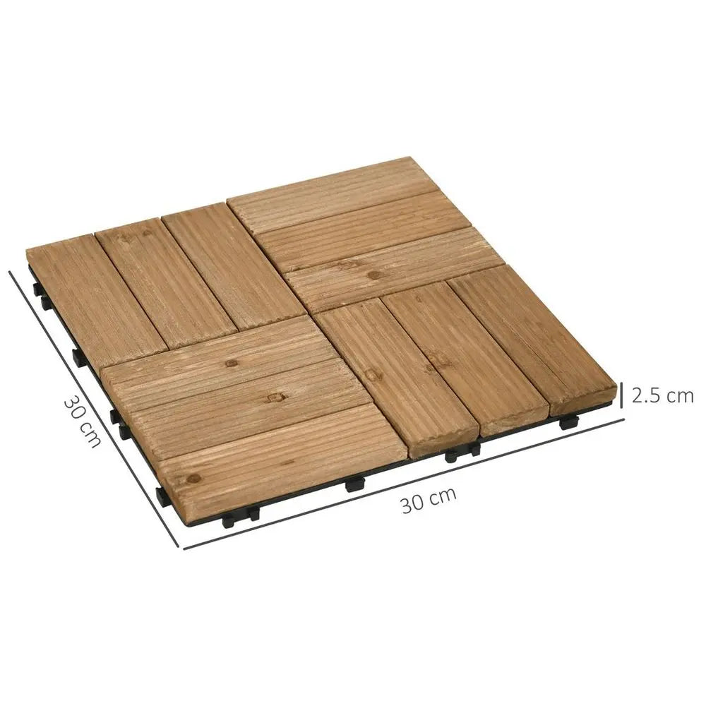 Durable Interlocking Wooden Decking Tiles From Interlocking Wooden Decking Tiles - 27-piece Set