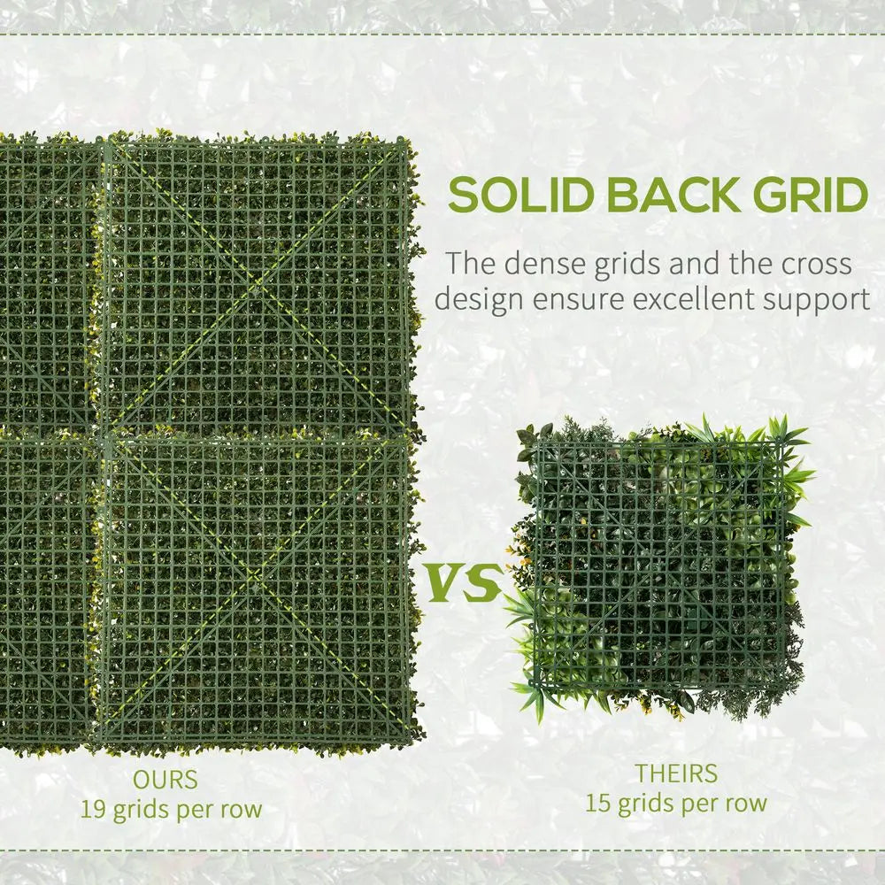 Diagram Of Green Planter With Grid Of Grass From Realistic Milan Grass Artificial Boxwood Wall Panels