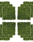 Realistic Milan Grass Artificial Boxwood Wall Panels With Four Lush, Green Square Hedges