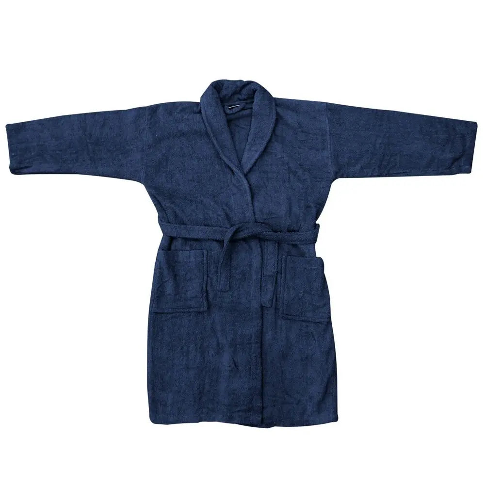 Unisex Luxury Soft Plush Fleece Bathrobe - Navy Blue, Ultimate Comfort &amp; Style