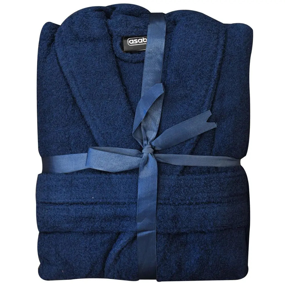 Unisex Luxury Soft Plush Fleece Blue Bathrobe With a Bow For Ultimate Comfort