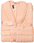 Unisex Luxury Soft Plush Fleece Pink Bathrobe For Ultimate Comfort With Bow – Perfect For Hot Tub