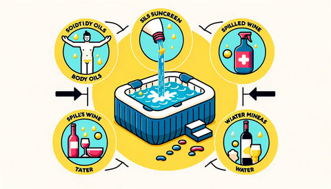 preventing yellow stains on an inflatable hot tub