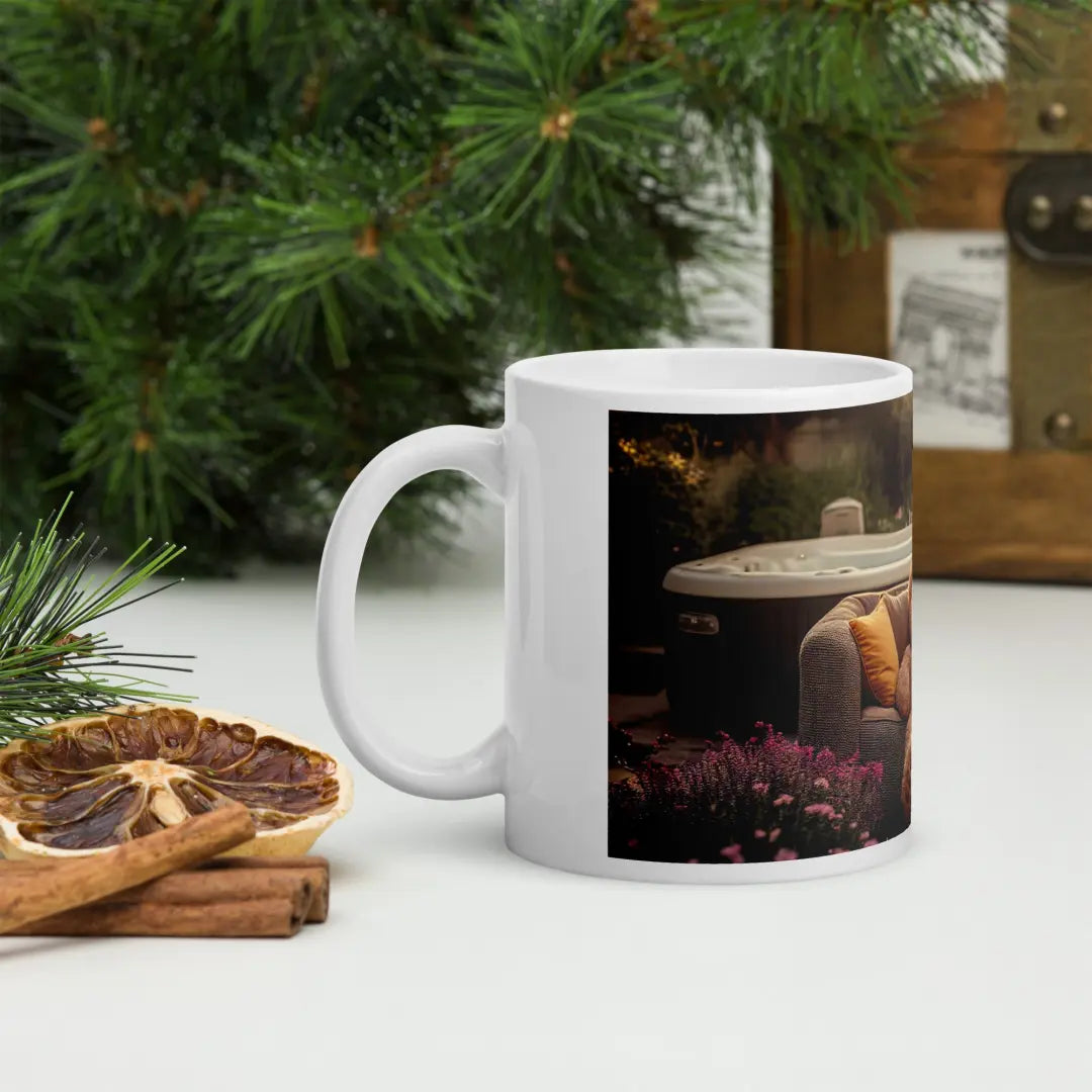 White Ceramic Cozy Comfort Mug Featuring Cap’n Cwtch’s Printed Image For Ultimate Relaxation